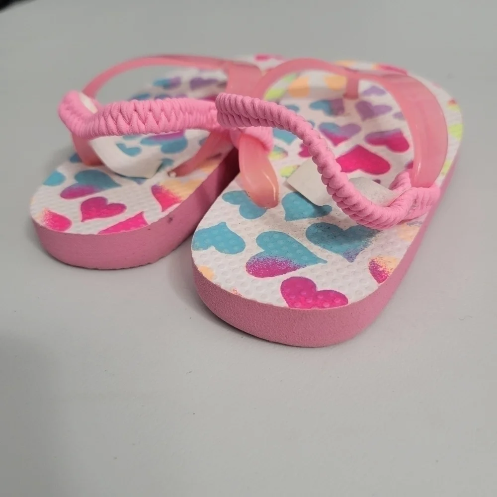 Children's Place Baby Heart Print Sandals Flip Flops